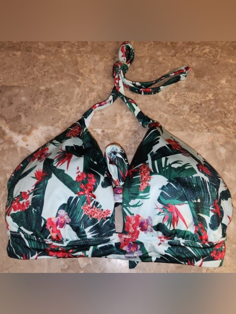 M L VS Swim Halter PushUp Bikini Top Tropical Island Getaway
